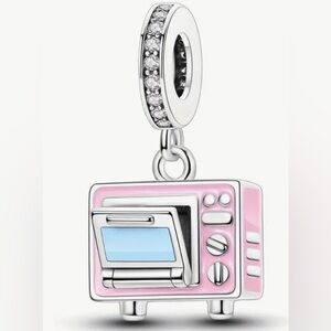 Pink & Silver Openable Oven Cake “I Love to Bake” Charm Pendant